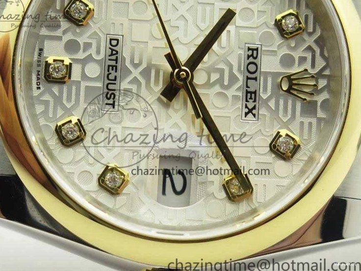 1:1 Diam 36mm SA3135 On YG SS Datejust V2 116234 Dial White Best Oyster DJF Com Bracelet Edition 0313